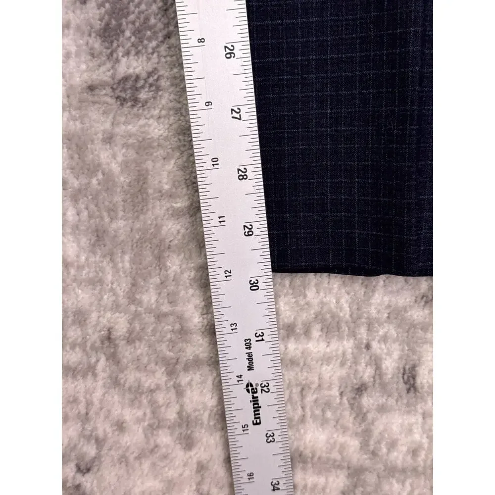 Theory Chambers Slim Fit Suit 42 R Mens Blue Wool Check Plaid 2 Piece